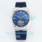 BBS Swiss Replica Vacheron Constantin Overseas Tourbillon Blue Dial Rubber Strap Watch 